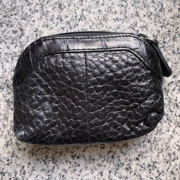 BRIGHTON Heart Coin Purse Black Pebbled Leather Embossed Western Valentine - Picture 3 of 8